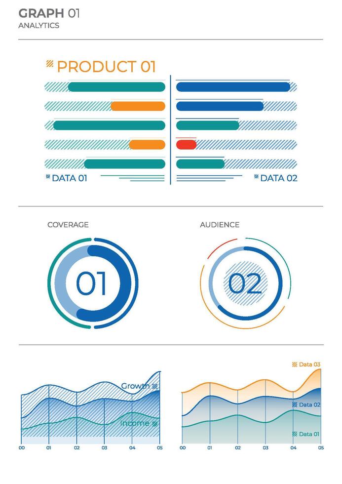 Project business analysis charts in color. Finance Charts. vector