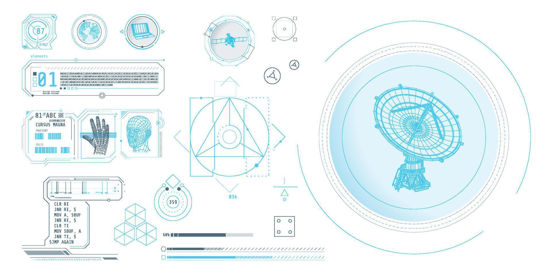 Design elements for infographic of data communication. vector