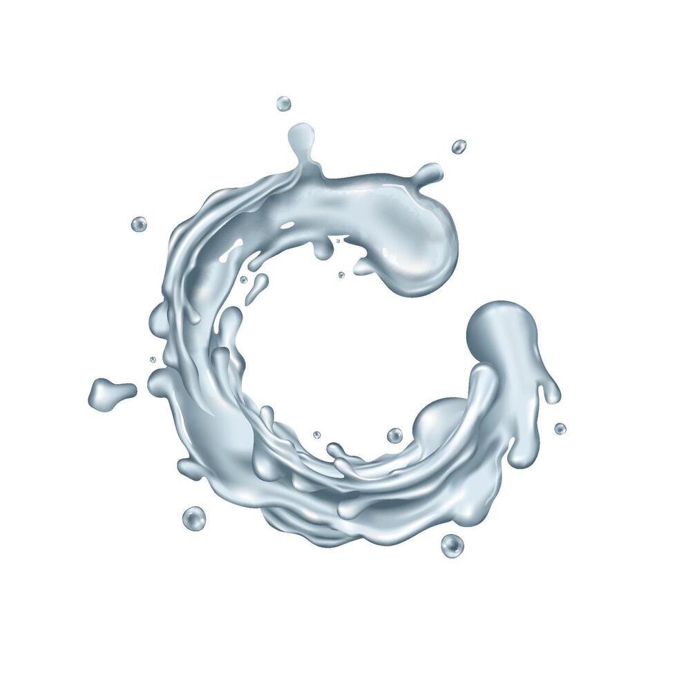 Clear water splash circle on a white background vector