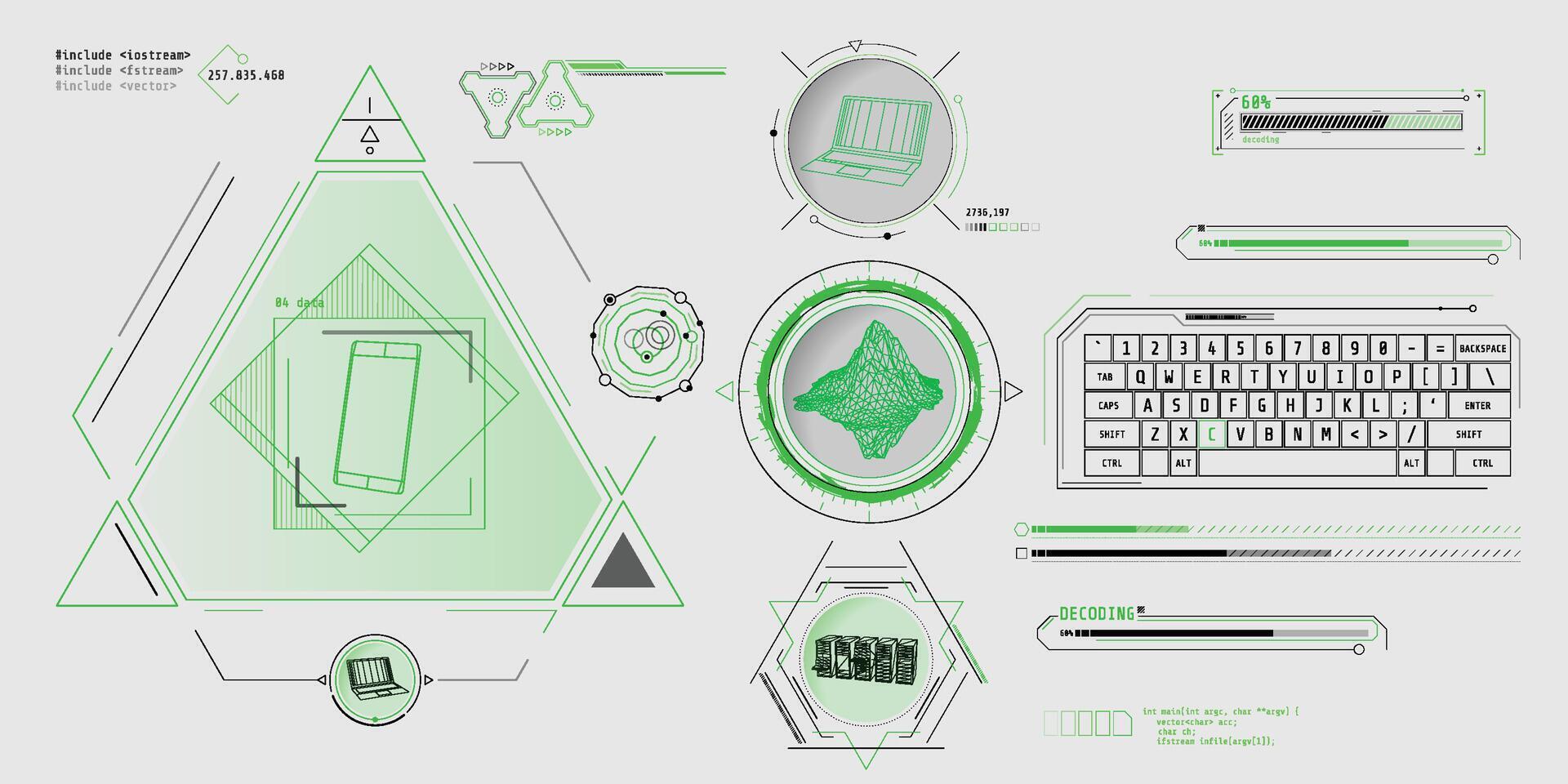 Design elements for infographic of big data. vector