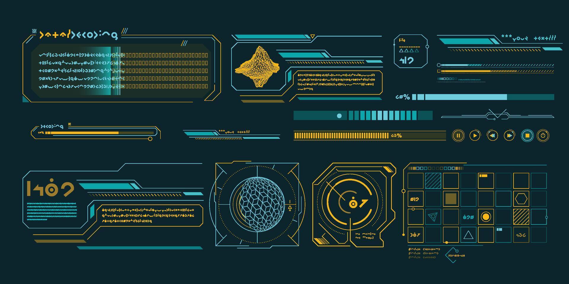 data elements for sci-fi interface infographics. vector