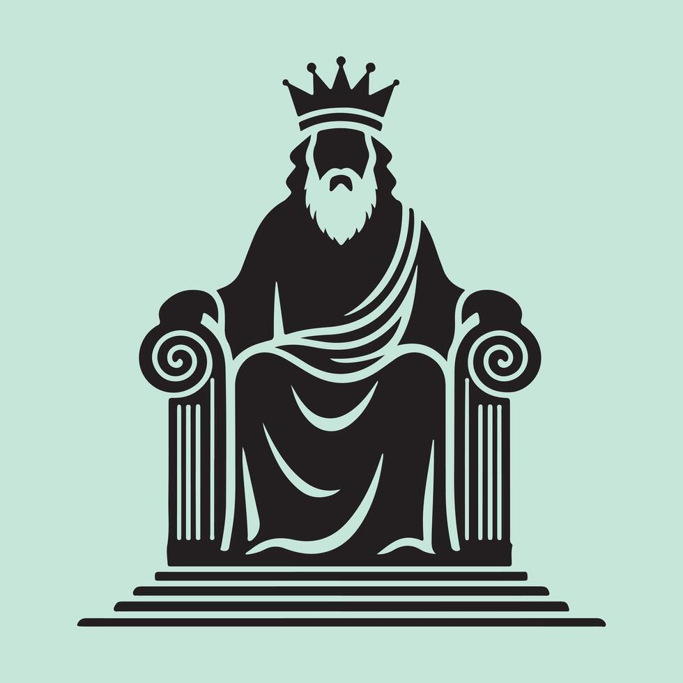 Majestic king profile icon silhouette vector