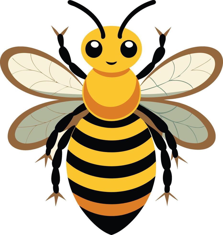 Classic bee emblem for organic and natural products vector