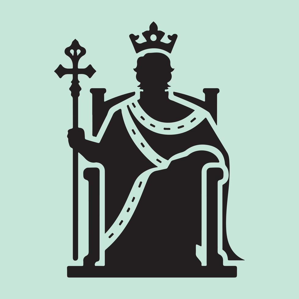 Dignified king icon featuring a stately crown and noble features showcasing royal prestige vector