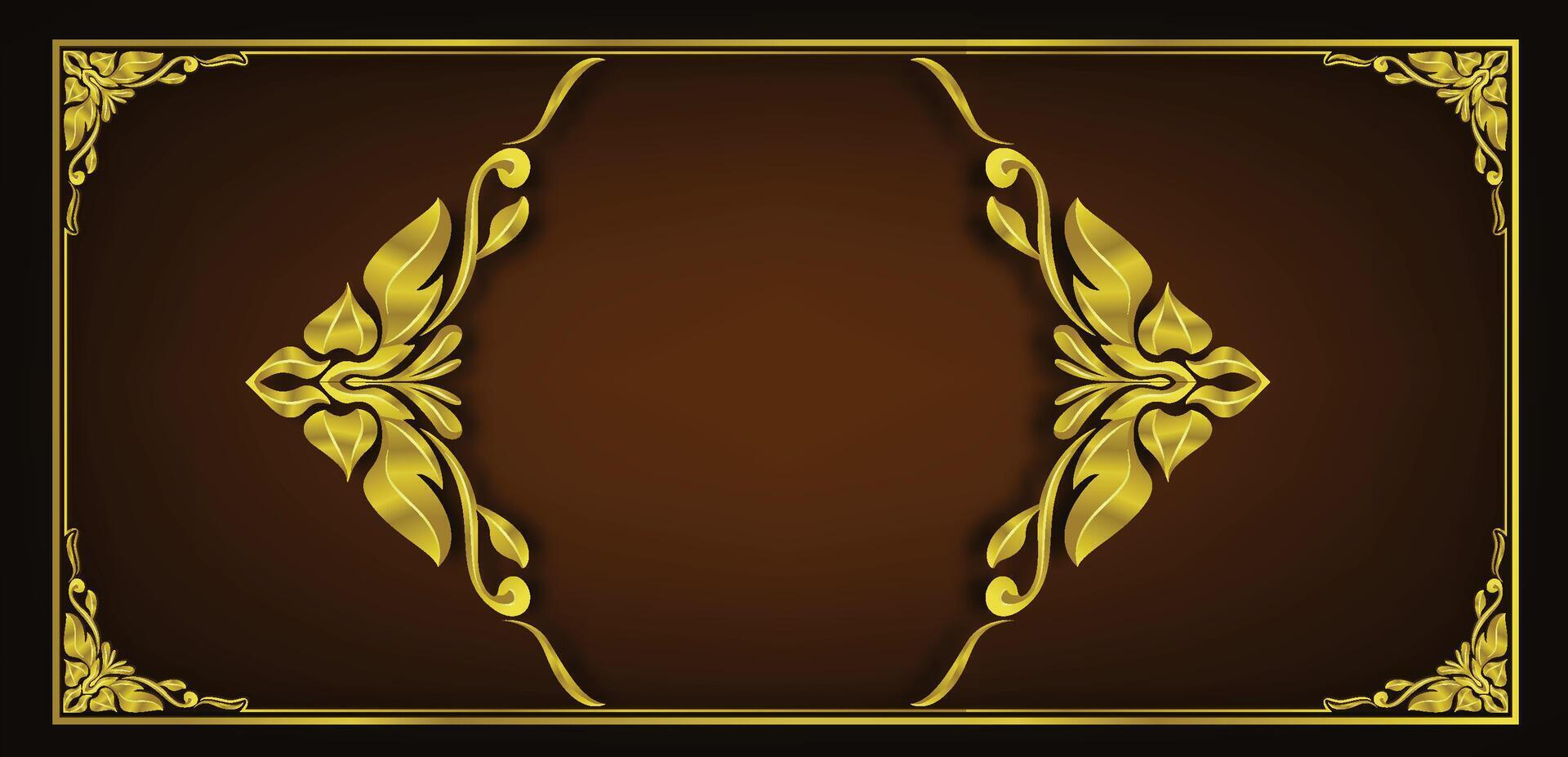 Golden border decoration vector