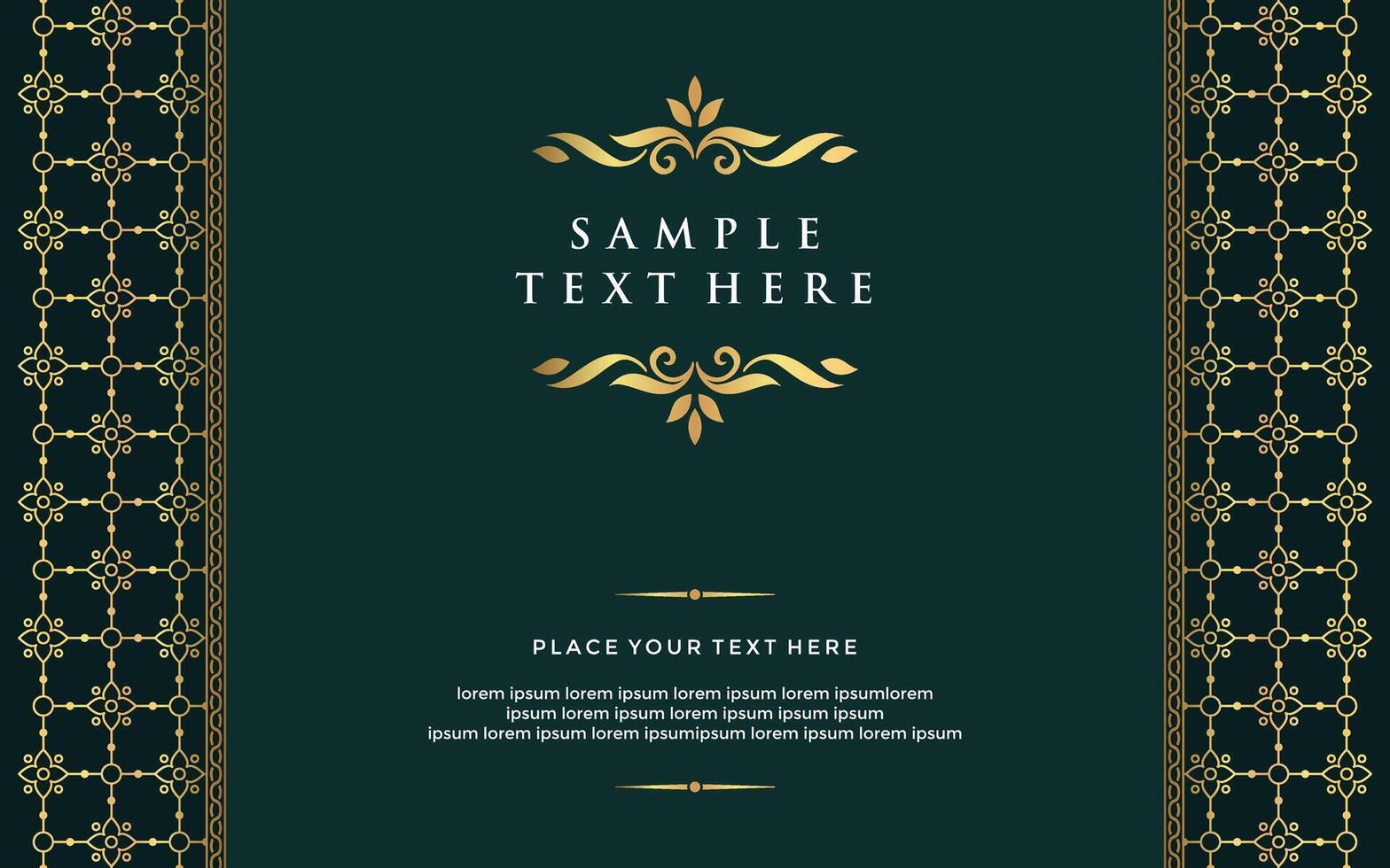 Luxury gold floral Batik pattern frame border invitation greeting card design vector