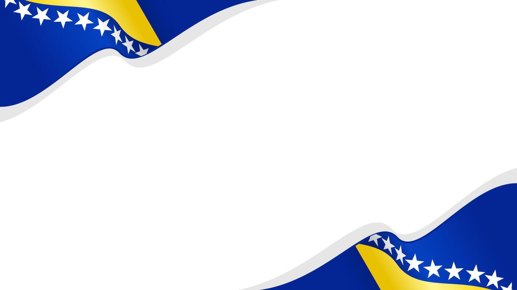 wavy bosnia flag frame background with copy space for text. bosnia and herzegovina national day vector
