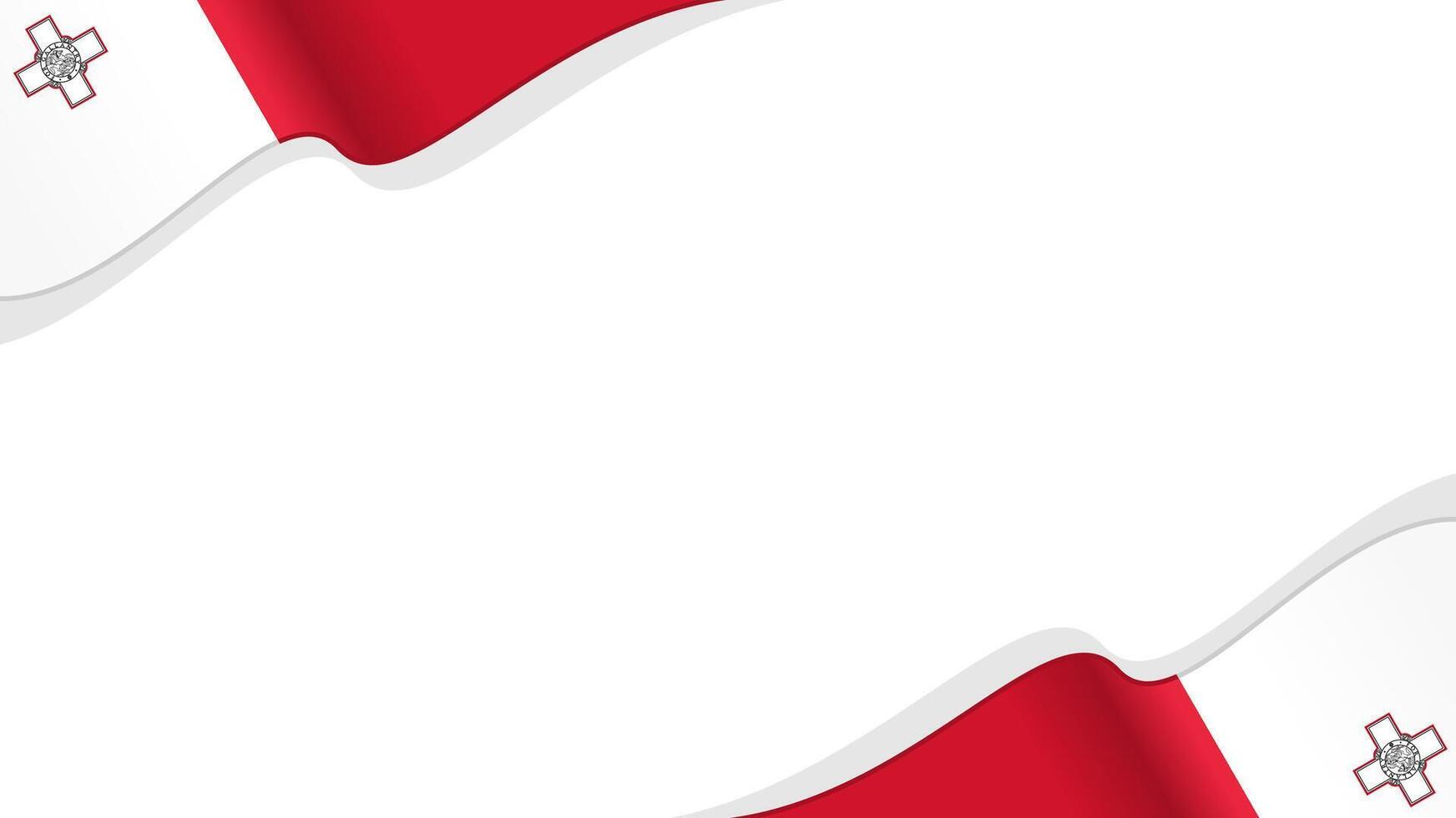 wavy malta flag frame background with copy space for text. malta national day vector