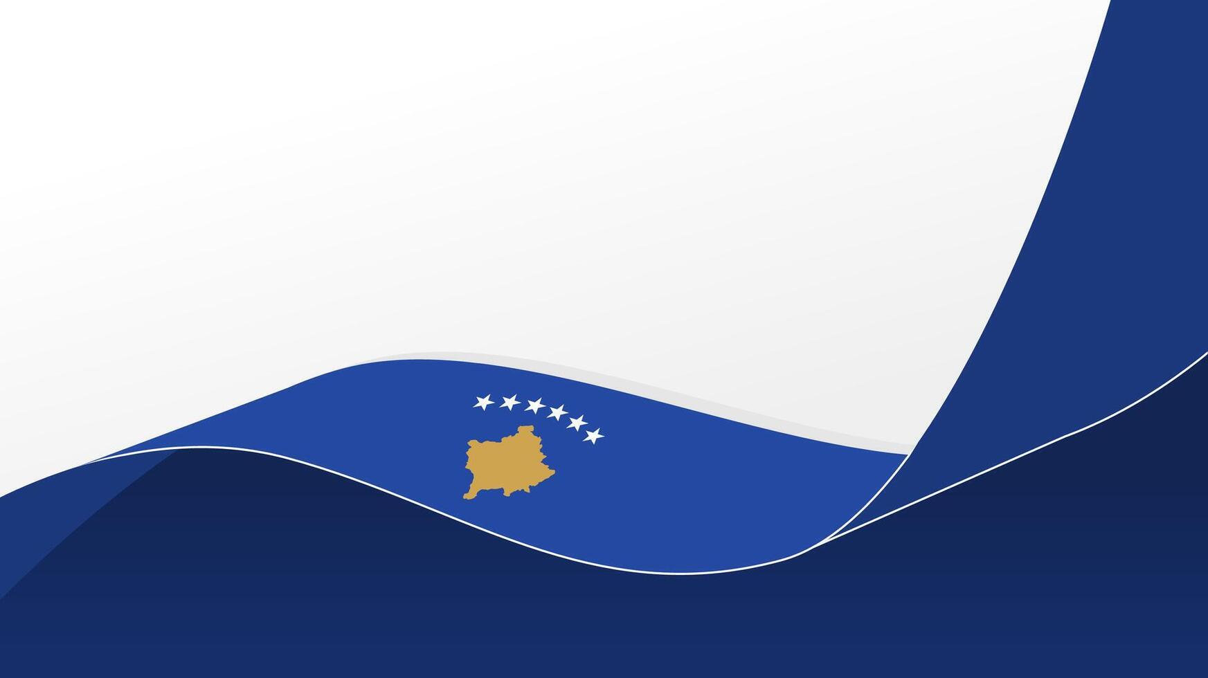 wavy kosovo flag background with copy space for text. kosovo independence day vector