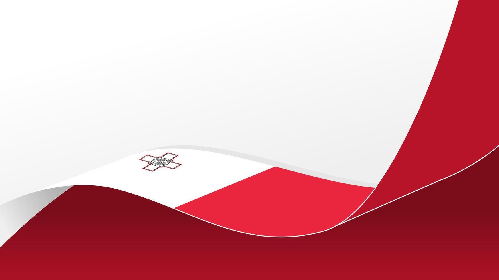 wavy malta flag background with copy space for text. malta independence day vector