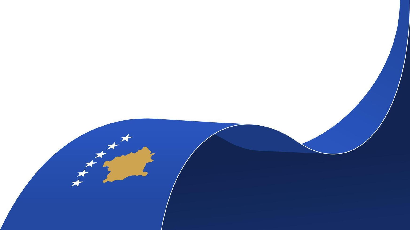 waving kosovo flag ribbon background with copy space for text. kosovo national day vector