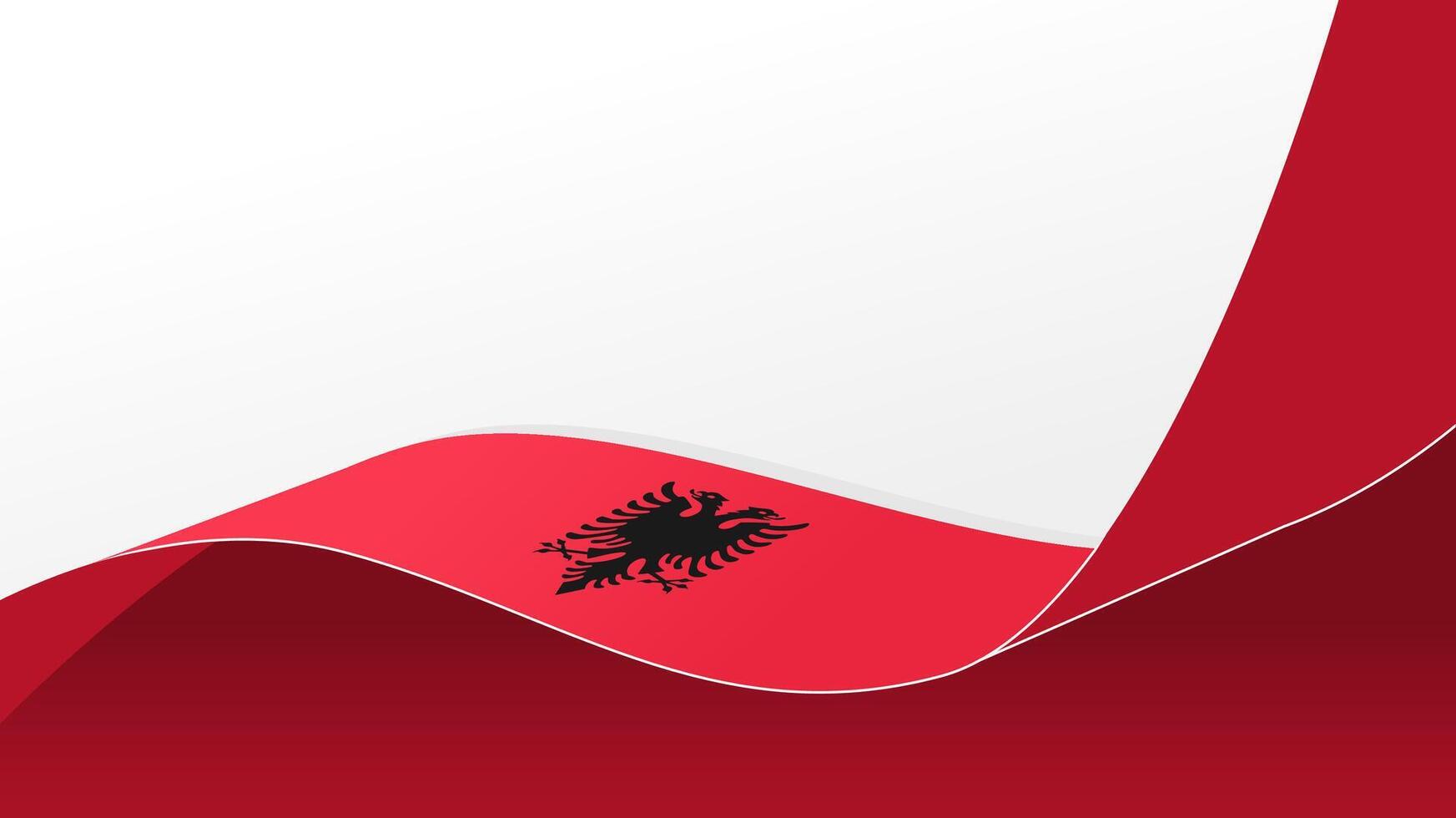 wavy Albania flag background with copy space for text. albania national day vector