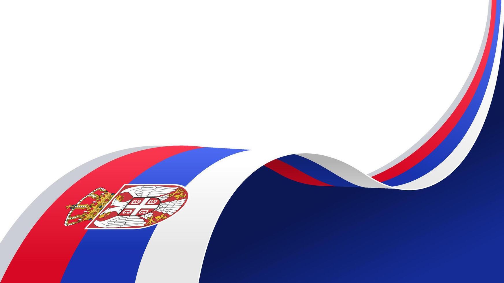 waving serbia flag background with copy space for text. serbia national day vector