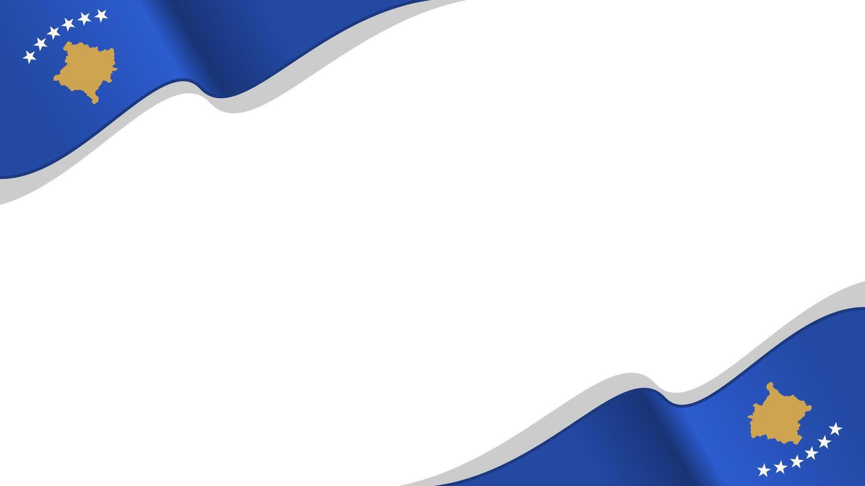 wavy kosovo flag frame background with copy space for text. kosovo national day vector