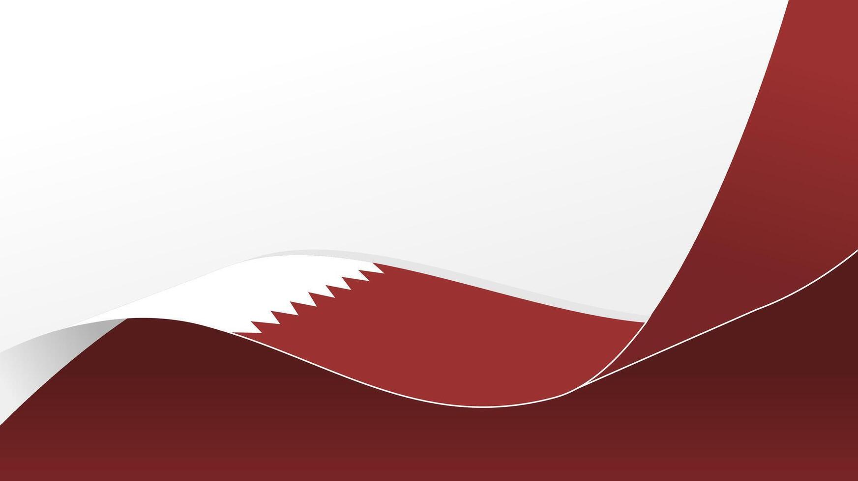 Curved ribbon with flag of Qatar on white background with copyspace vector
