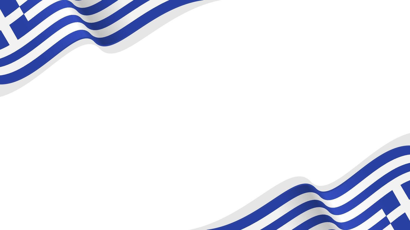 wavy greece flag frame background with copy space for text. greece national day vector