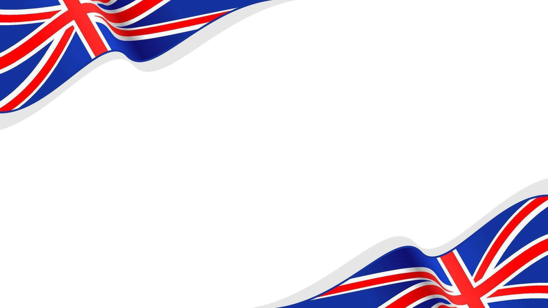 wavy united kingdom flag frame background with copy space for text. united kingdom national day vector