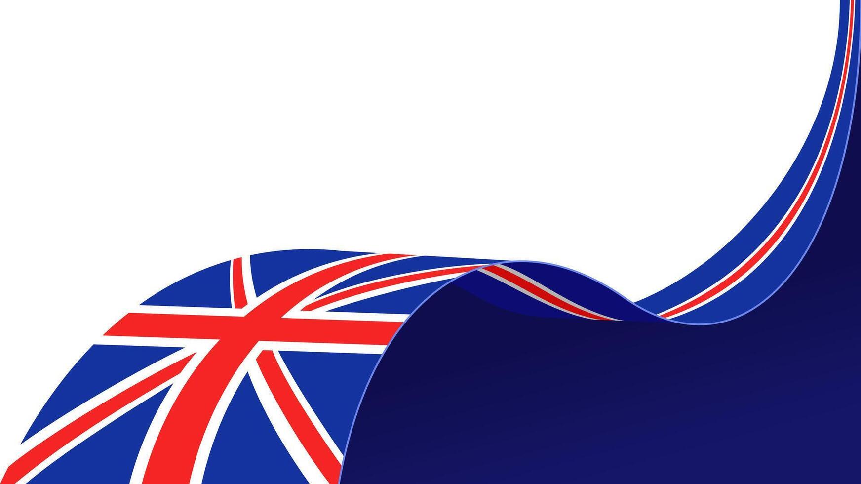 Curved ribbon with flag of united kingdom on white background with copyspace vector