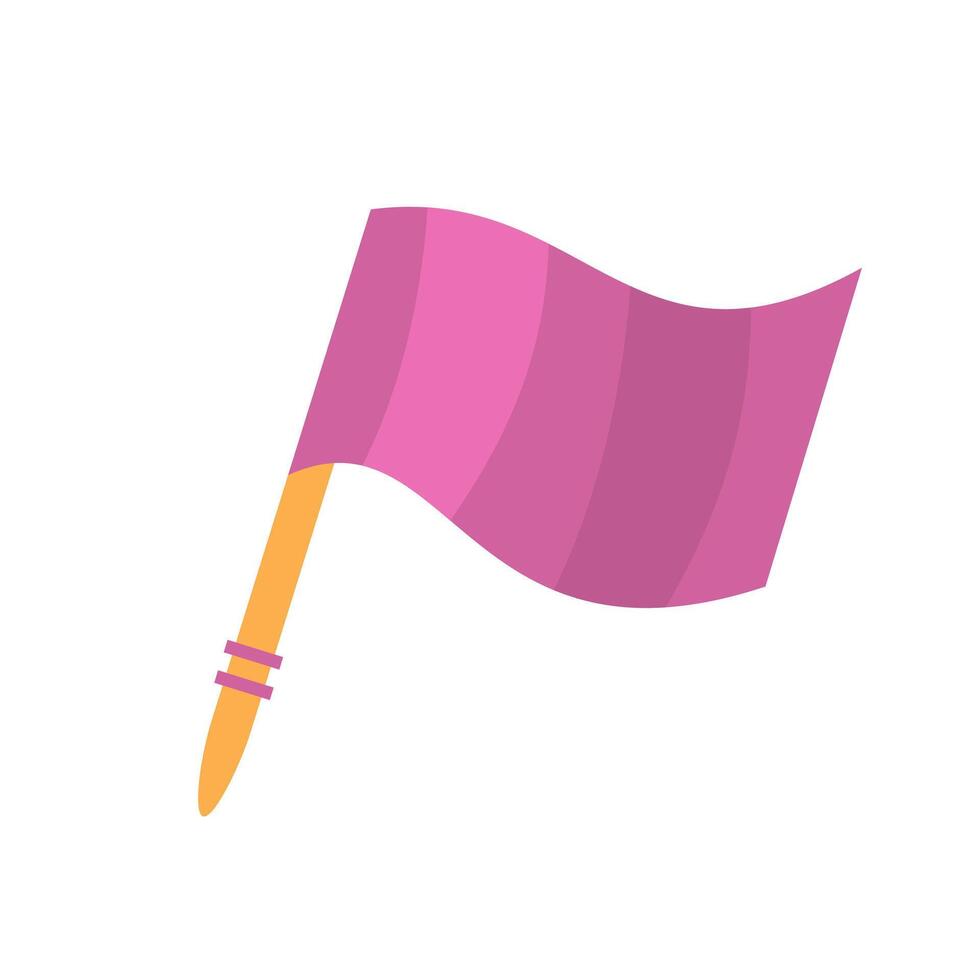 Pink flag on stick with two pink bands bright and eye catching for events, promotions, or decorative purposes in various designs vector