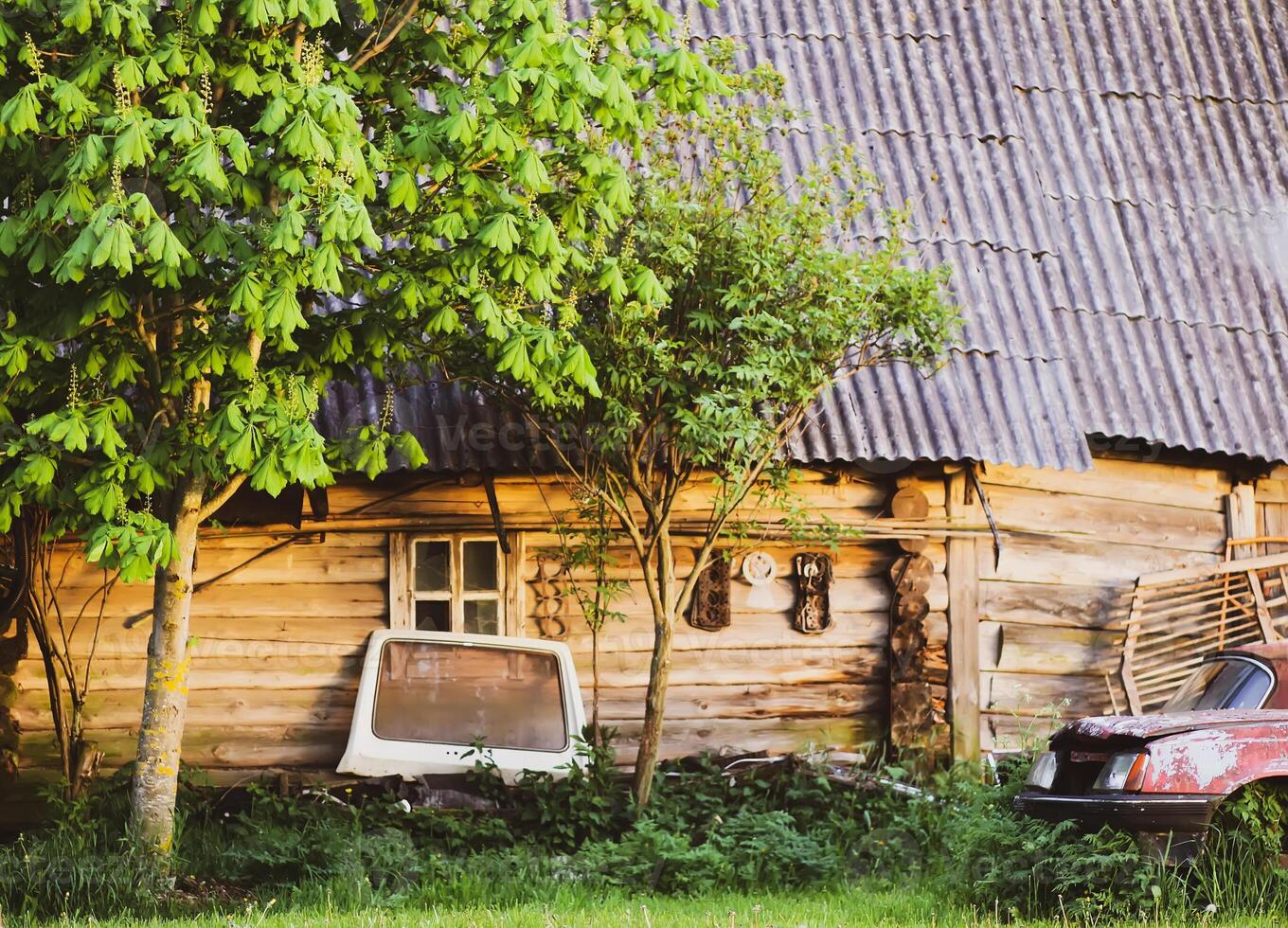 Village yard in Latvia. photo