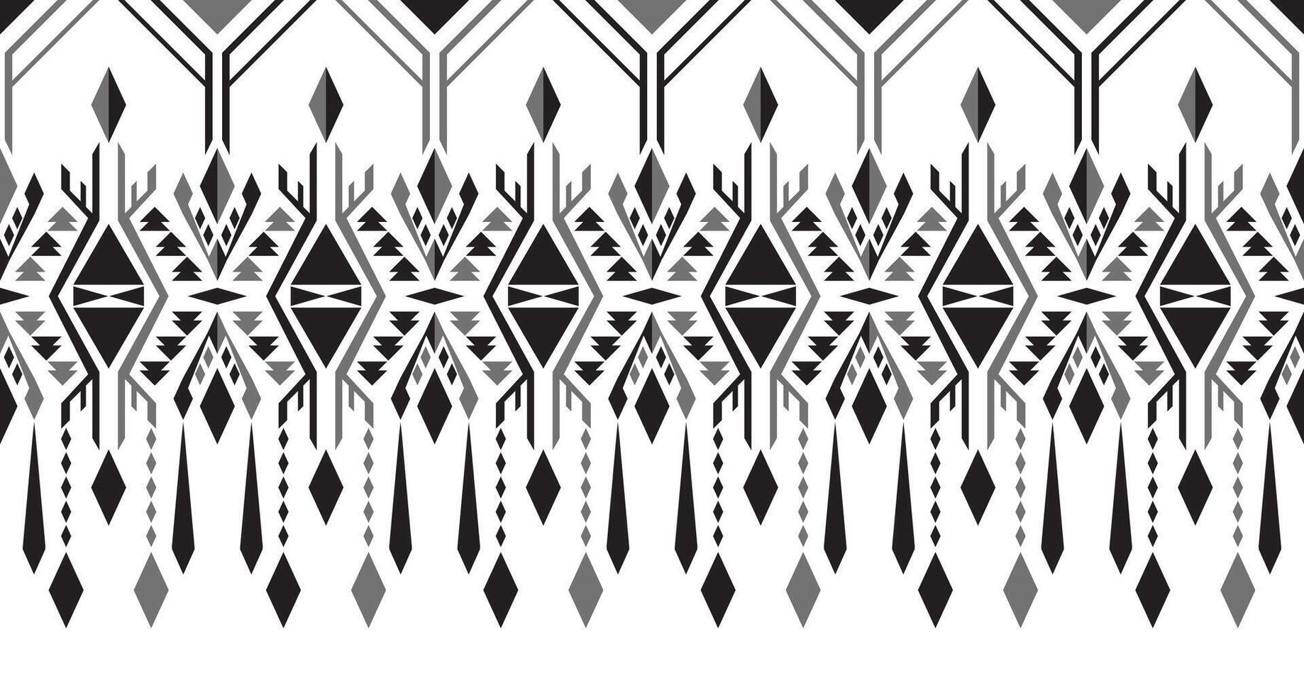 Seamless ethnic tribal pattern Navajo for tattoo designs and borders on fabric, rugs, and wallpaper. vector