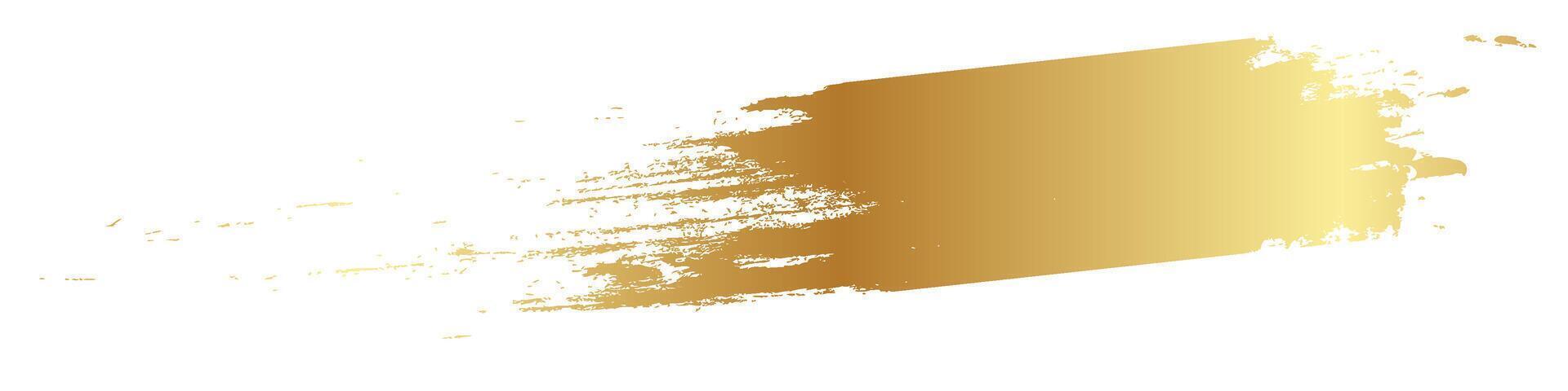 Golden brush strokes for lettering design background. vector