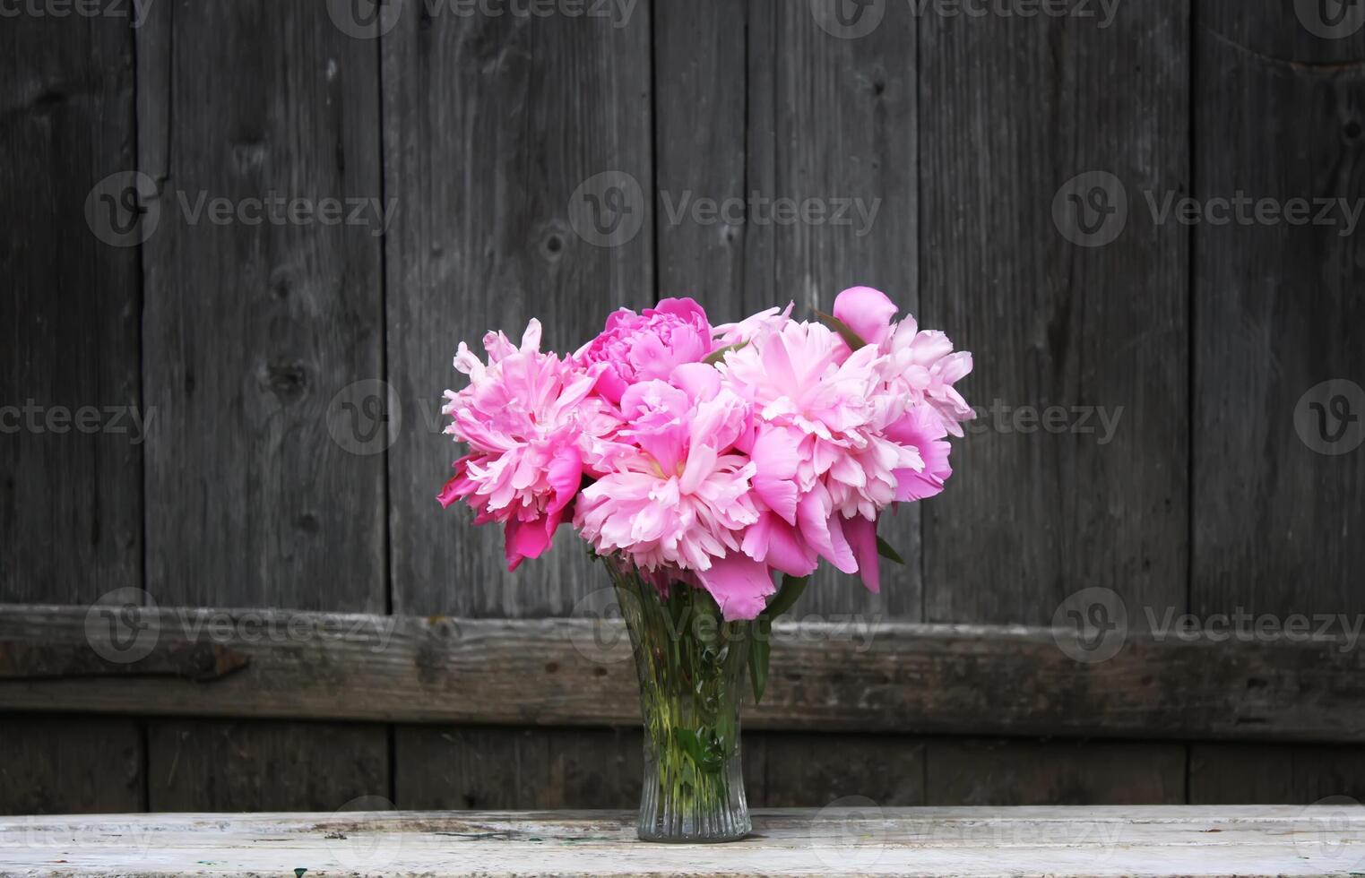Bouquet of peony flowers photo
