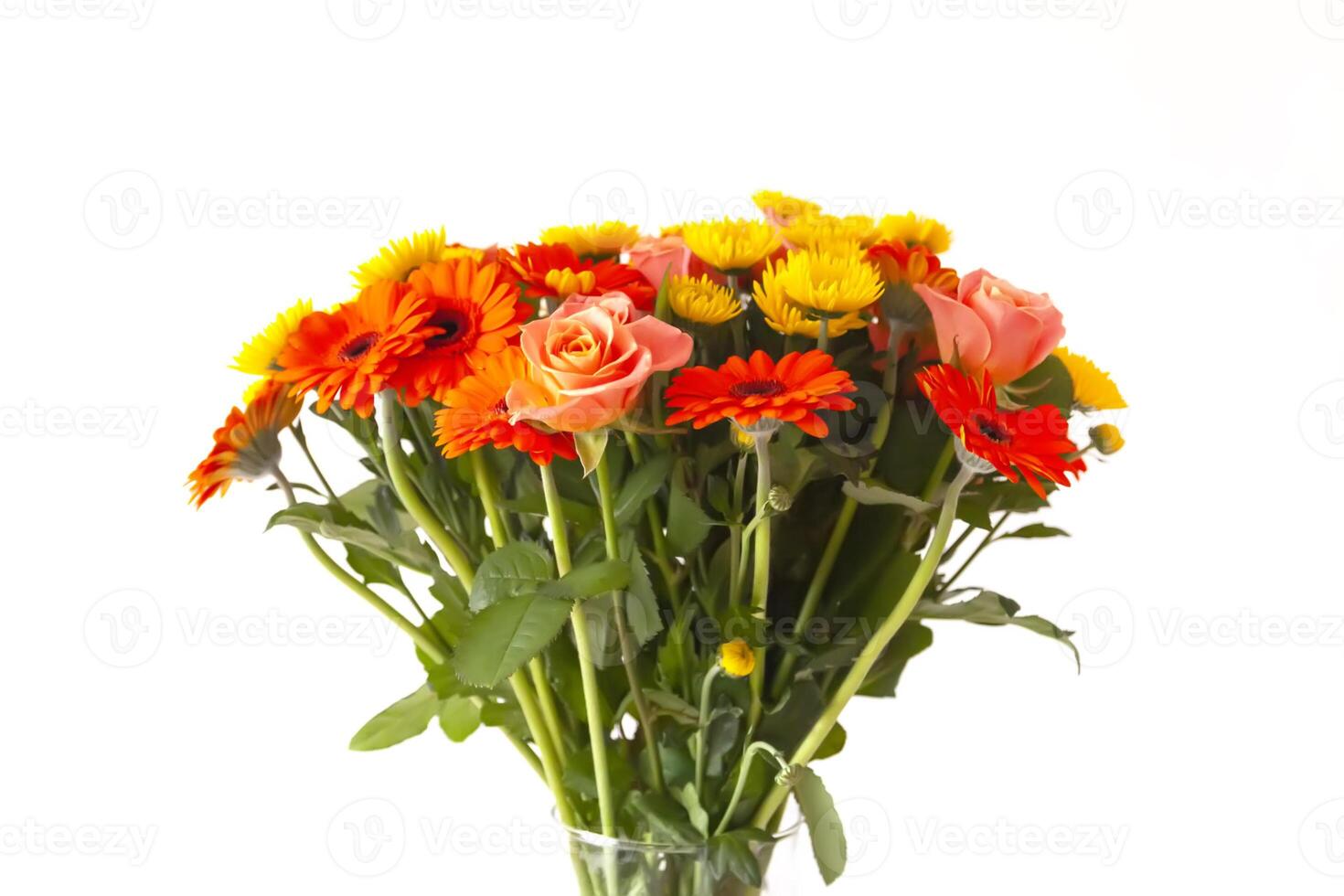 Bouquet of beautiful bright flowers. Floral composition. photo