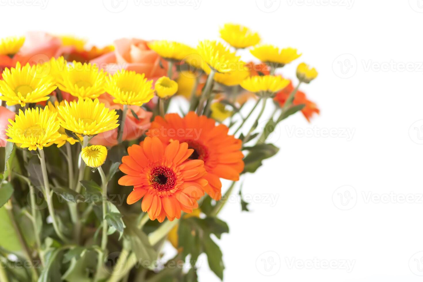 Bouquet of beautiful bright flowers. Floral composition. photo