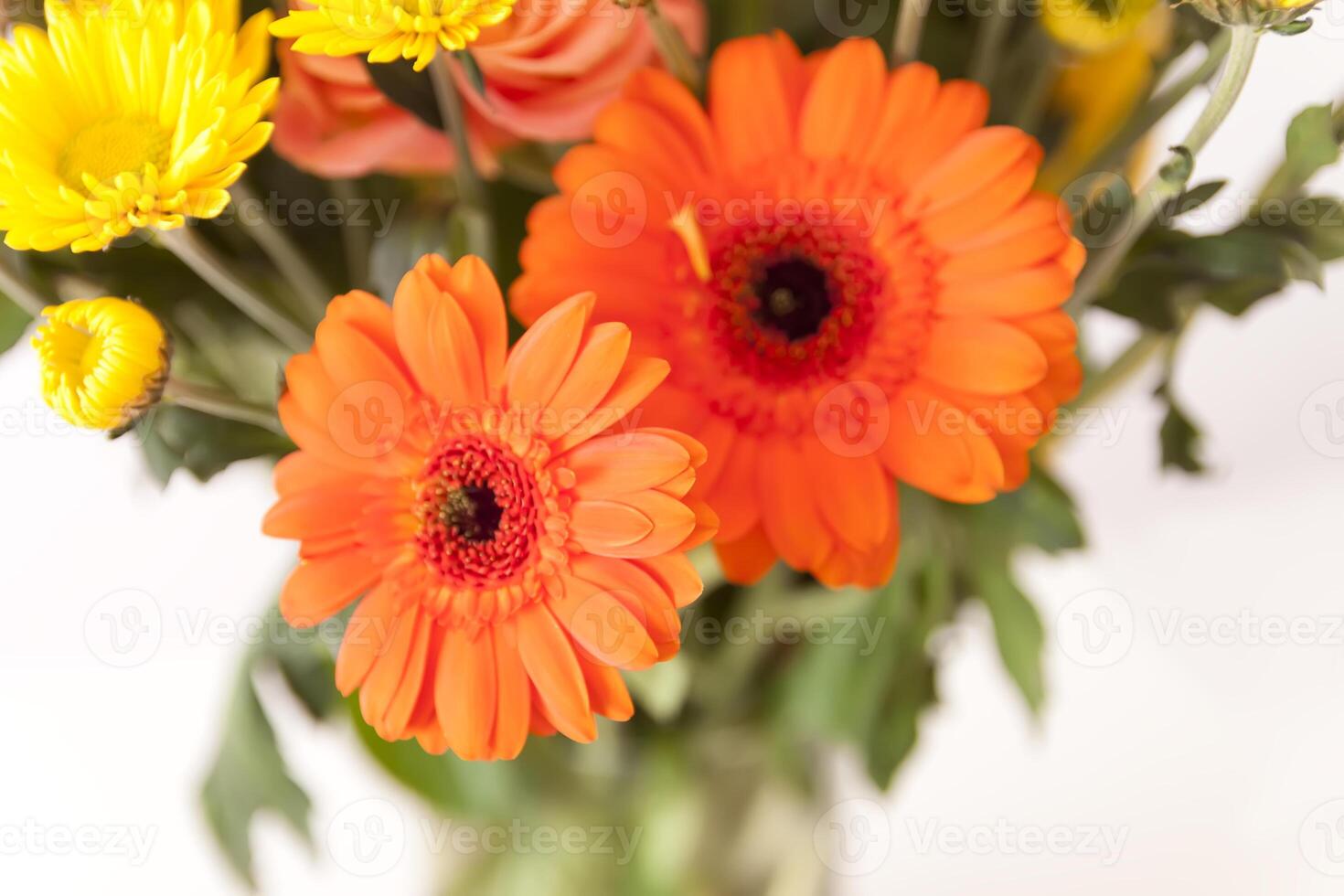 Bouquet of beautiful bright flowers. Floral composition. photo
