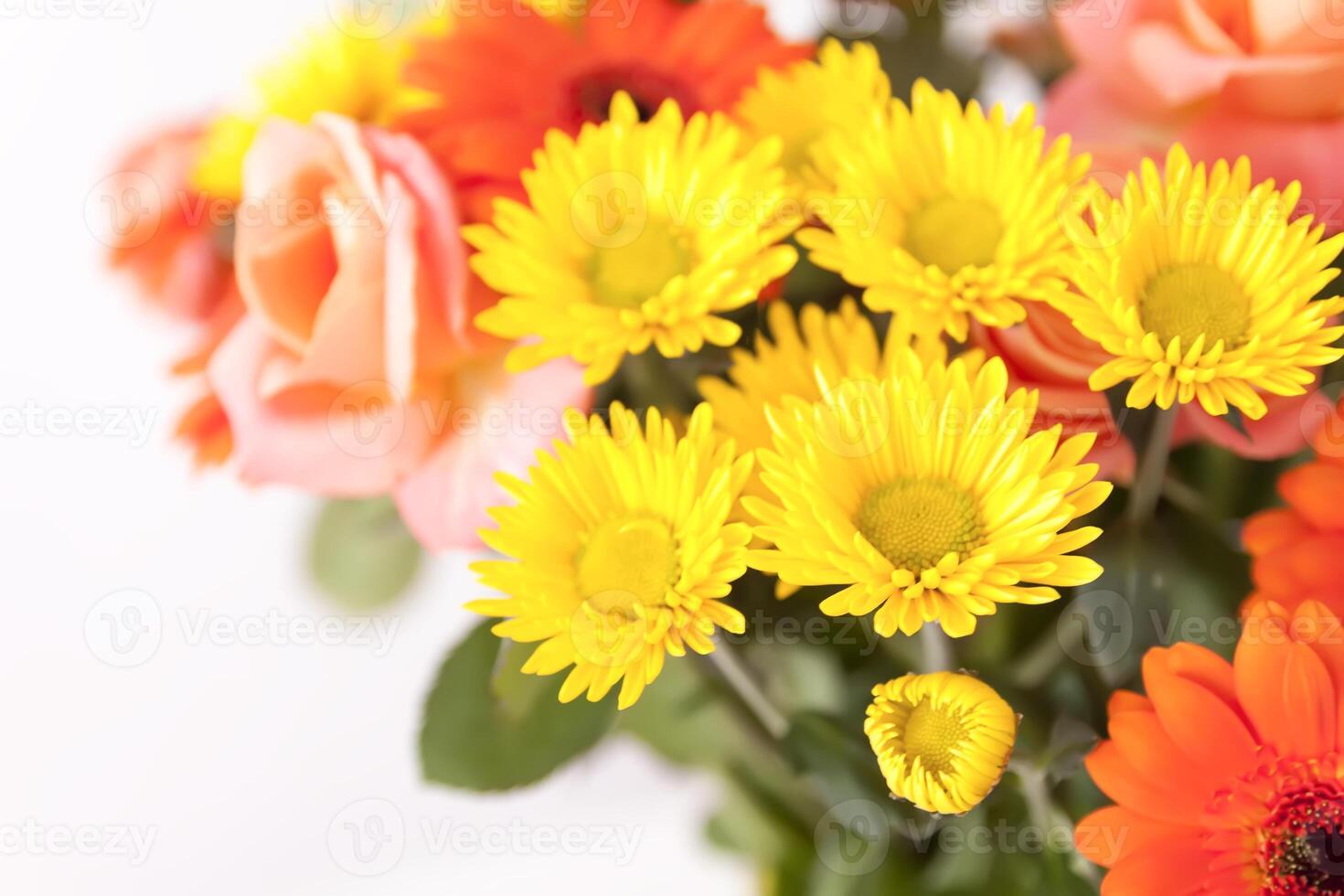 Bouquet of beautiful bright flowers. Floral composition. photo