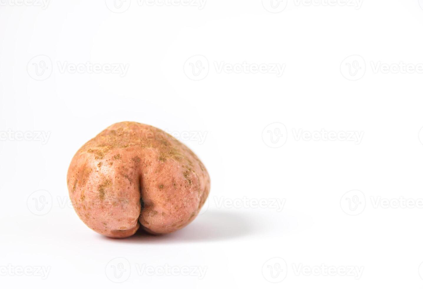 Raw funny potato in a shape of ass. photo