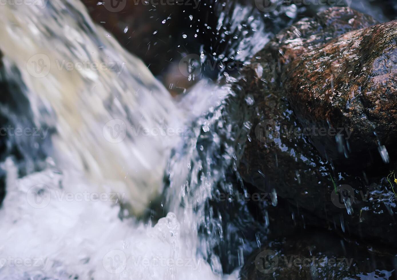 Flowing water on Bastion hill in Riga, Latvia, East Europe photo