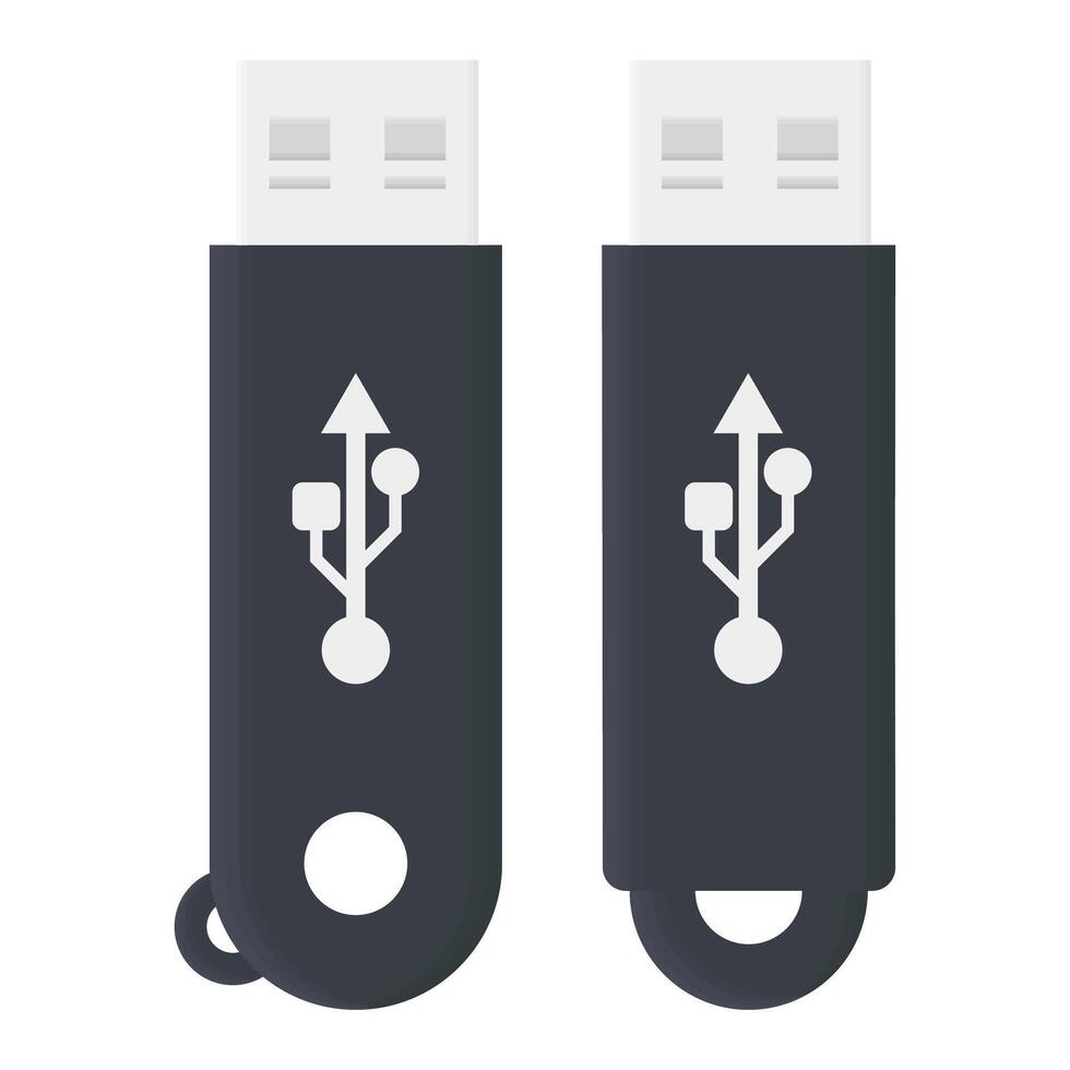 USB Flash disk Data Transfer Black . Portable Storage Flash disk. USB File Storage. vector