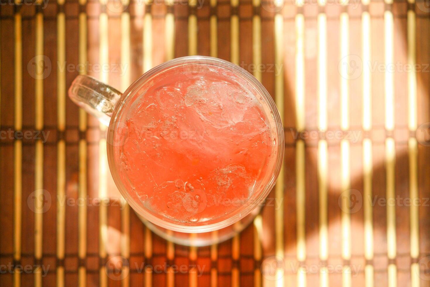 Refreshing cocktail with ice and cranberry photo
