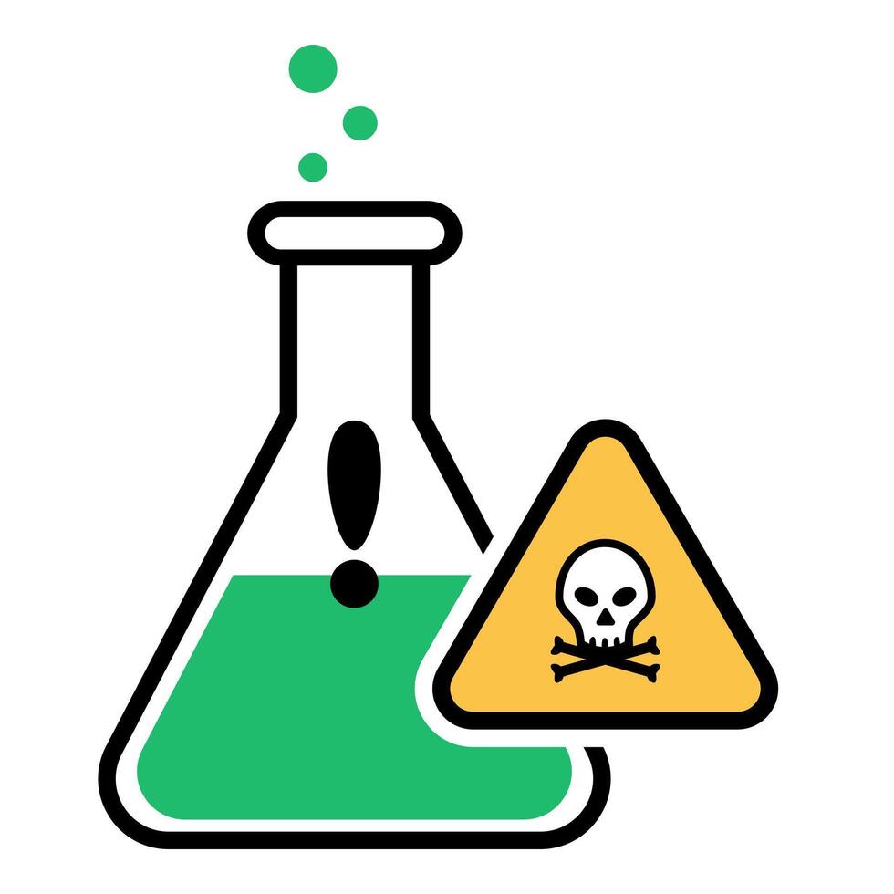 beaker icon with poison vector