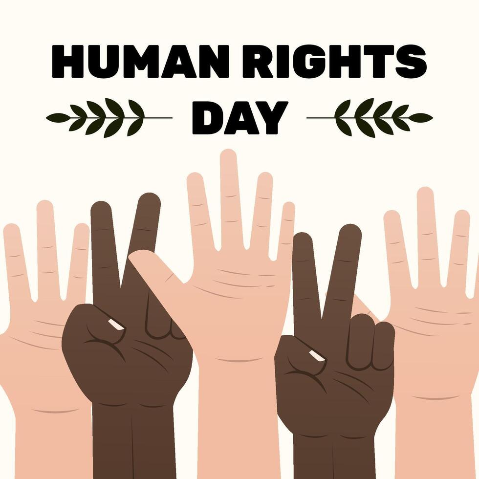 gradient human rights day design with hands illustration vector