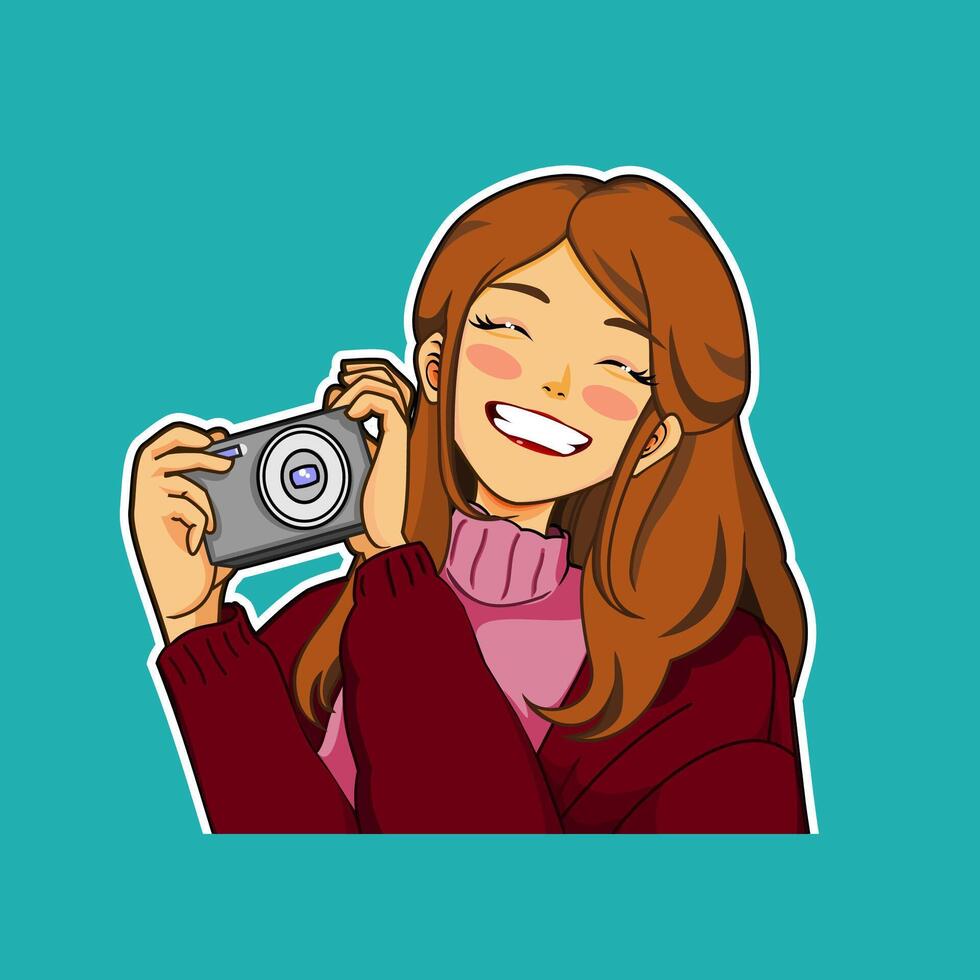 kawaii girl with any pose vector