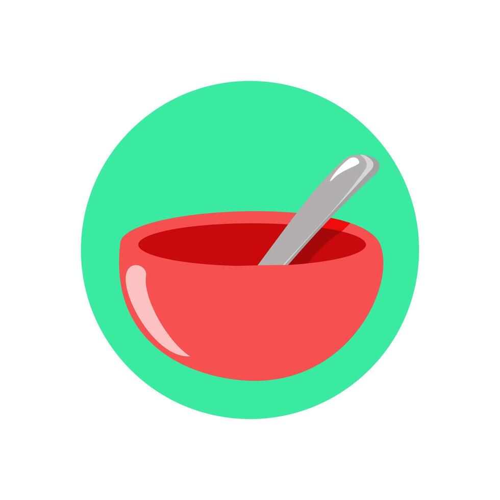 illustration of a bowl and spoon vector