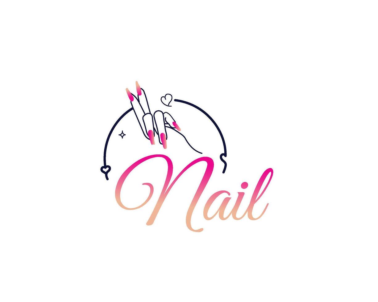 Nails with beautiful logo vector