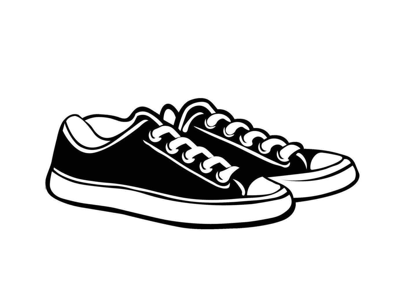 Sneaker pair black set vector