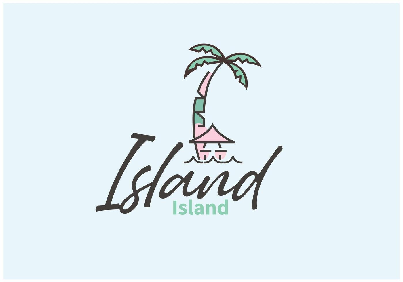 Ireland with palm tree logo vector