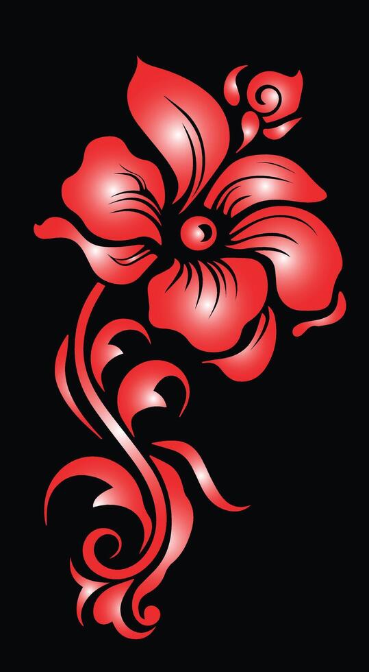 Gradient Flower And Black Background vector
