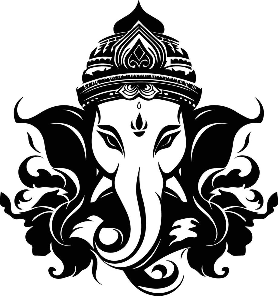 Hindu Lord Shree Ganesh Coloring Page vector