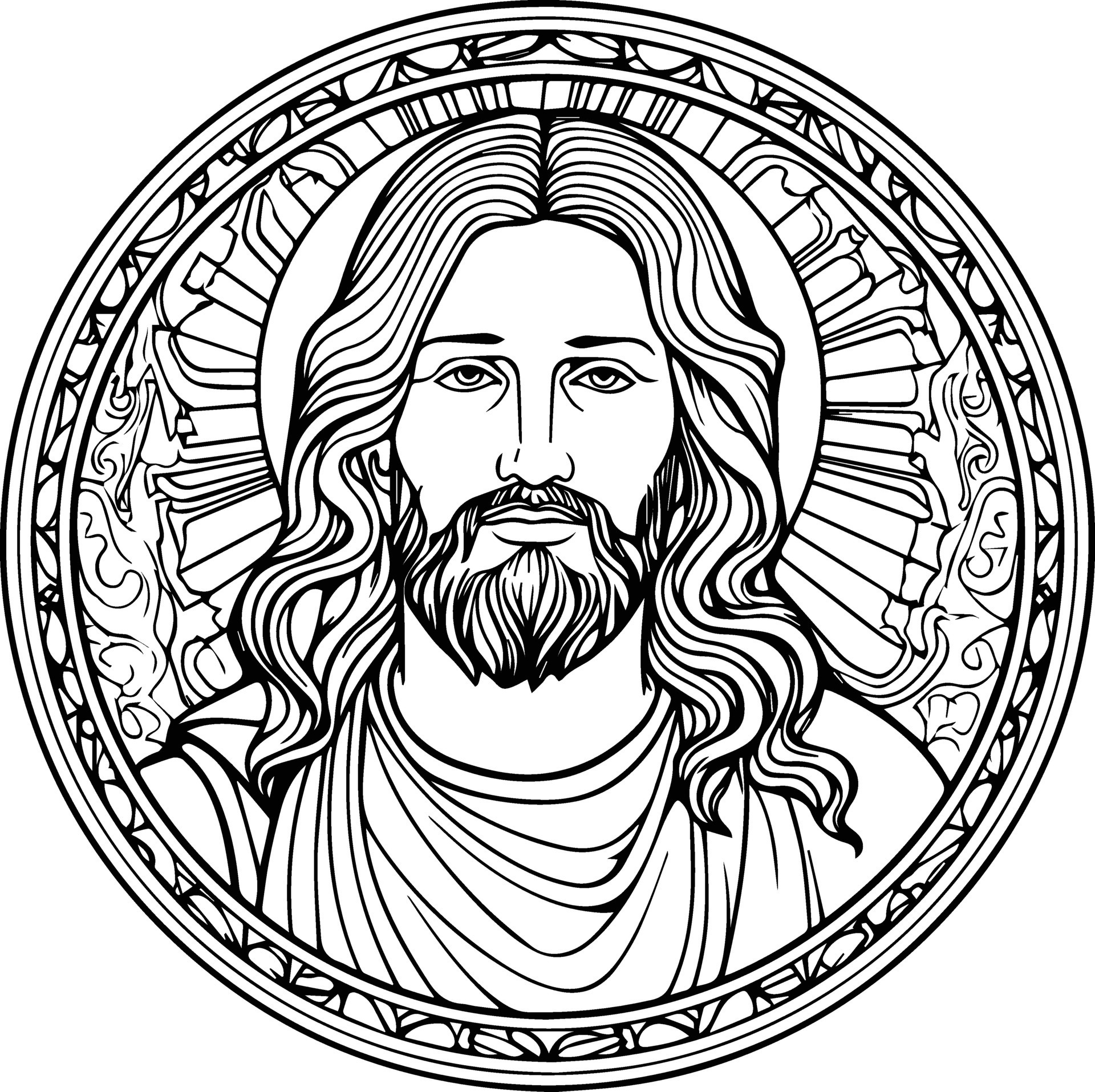 Christian God Jesus Coloring Page Image 50365584 Vector Art at Vecteezy