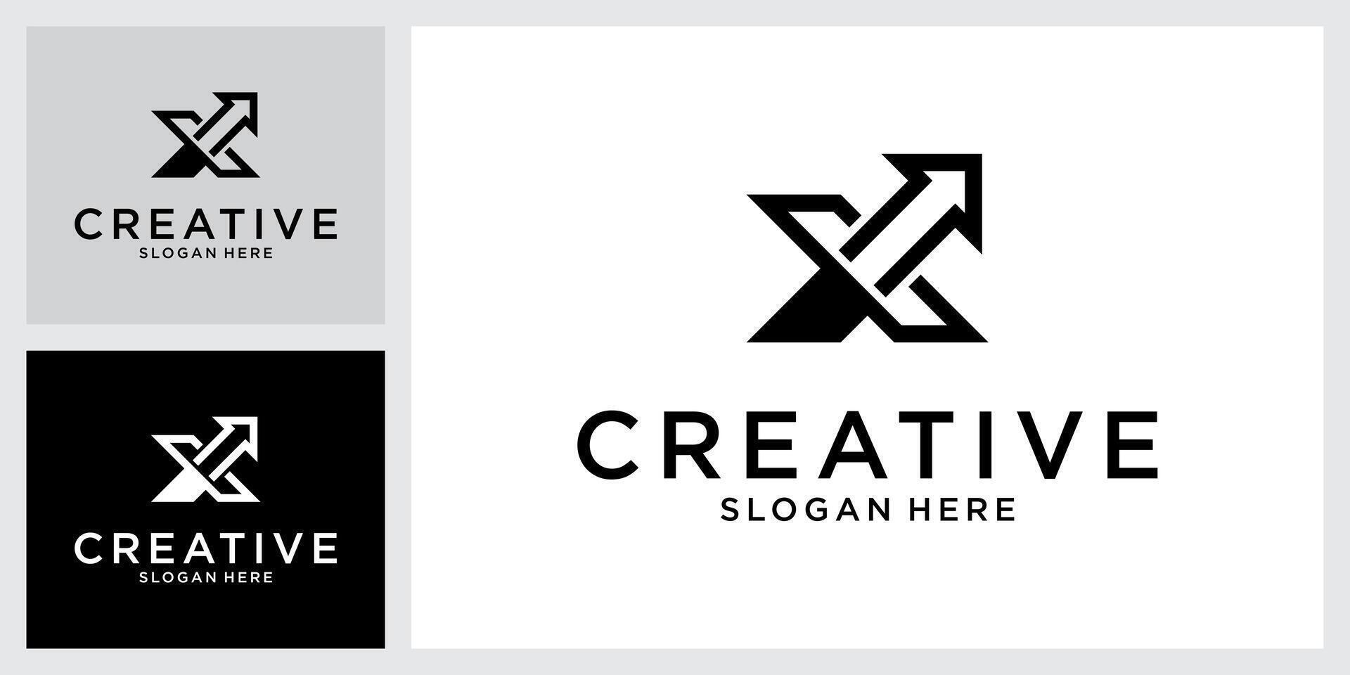 Initial letter X monogram logo design . vector