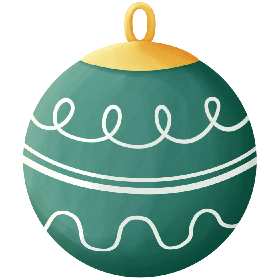 Christmas tree decorations, green Christmas ball with white pattern png
