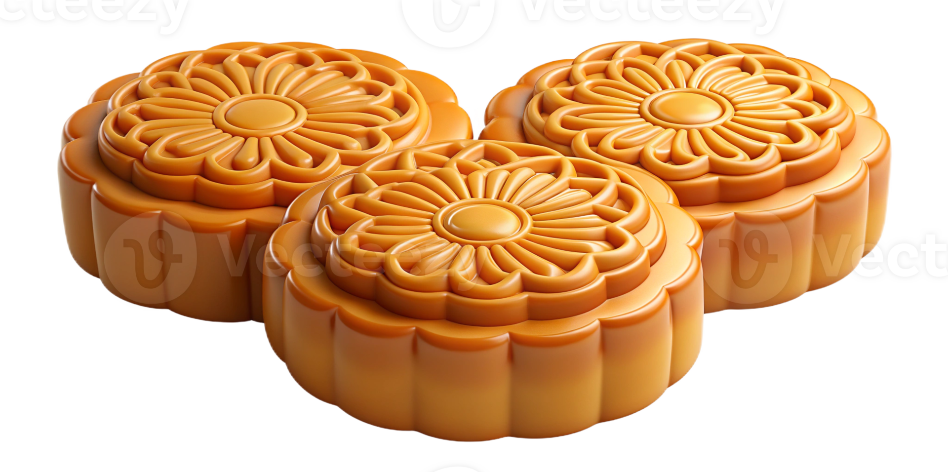 Delicious Mooncakes Served on a Beautifully Decorative Plate for Everyone to Enjoy and Share png