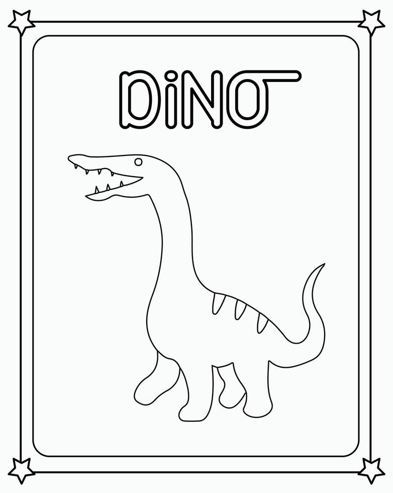Dinosaur coloring pages for kids vector