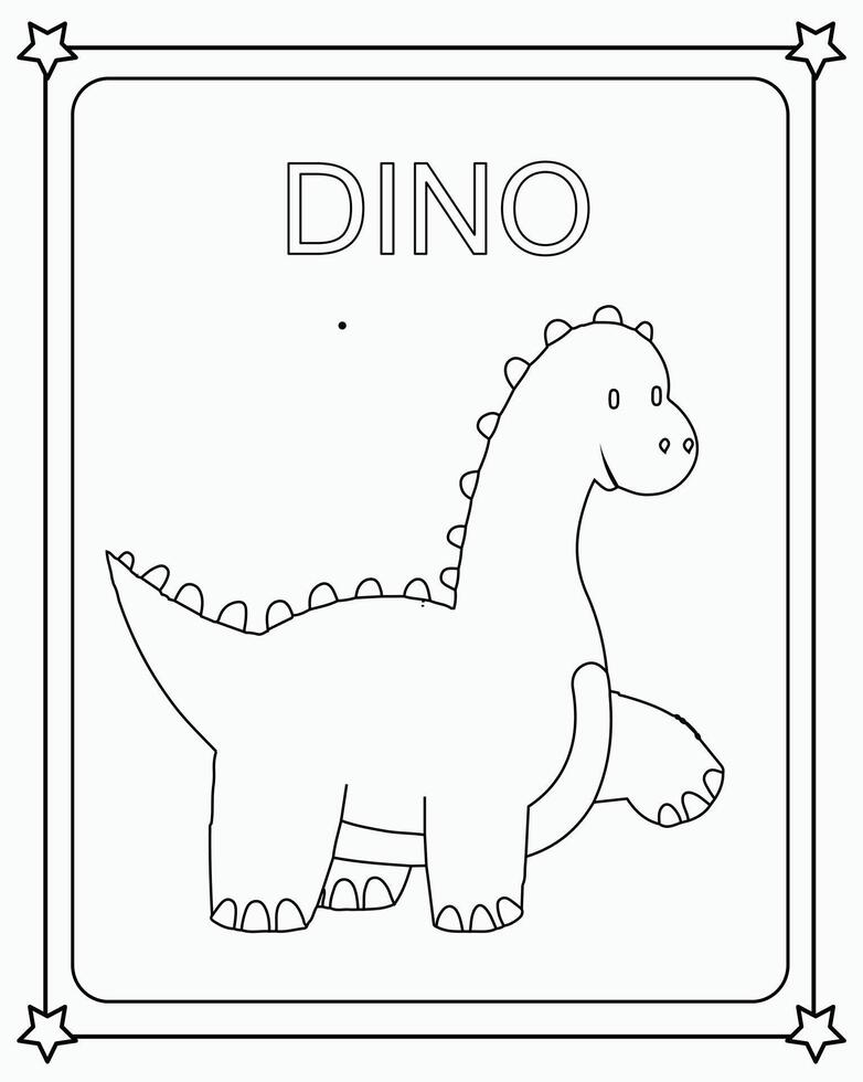 Dinosaur coloring pages for kids vector